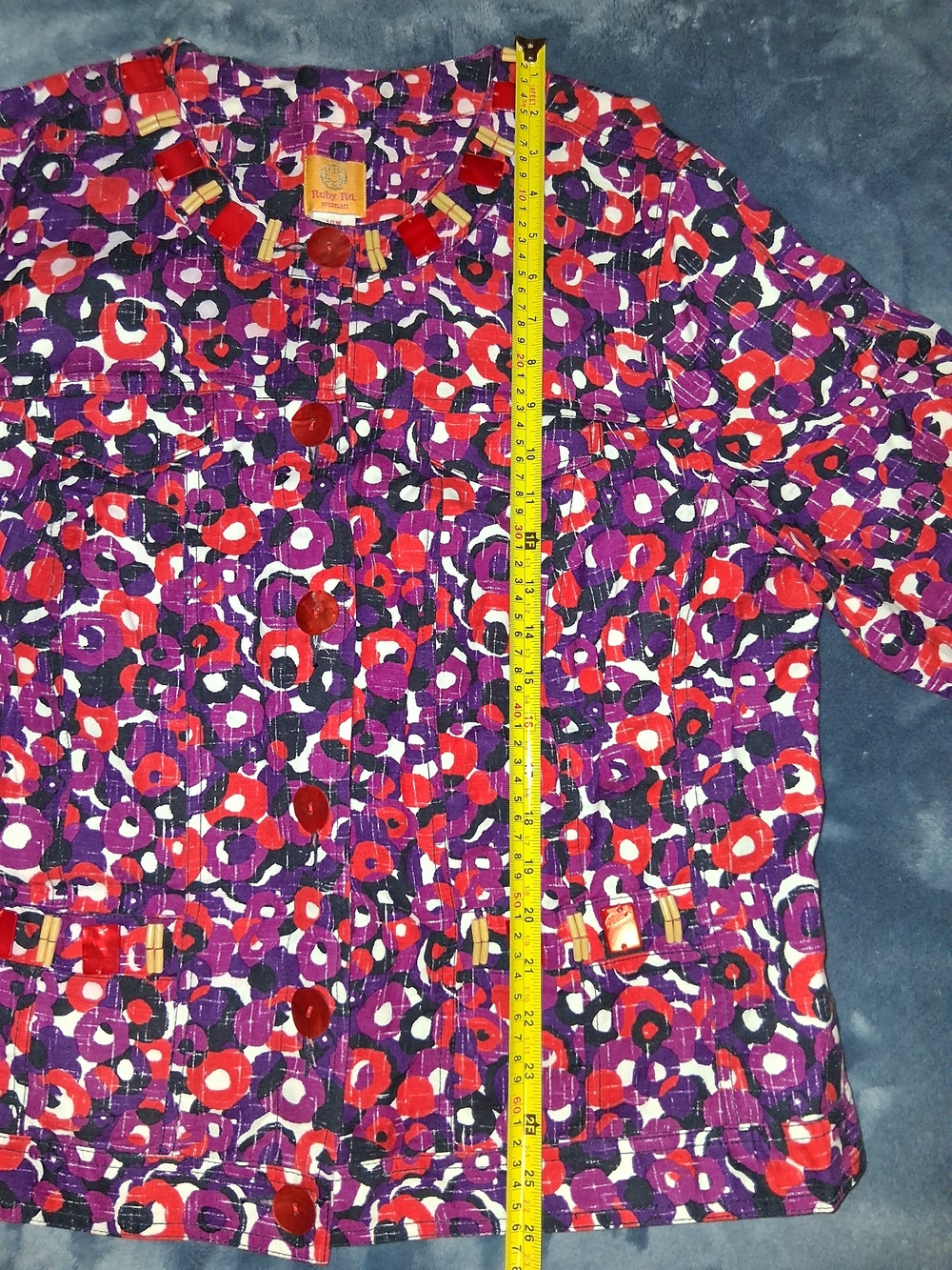 Ruby Rd. Woman Floral Button-Up Jacket Size 18W - Picture 5 of 6